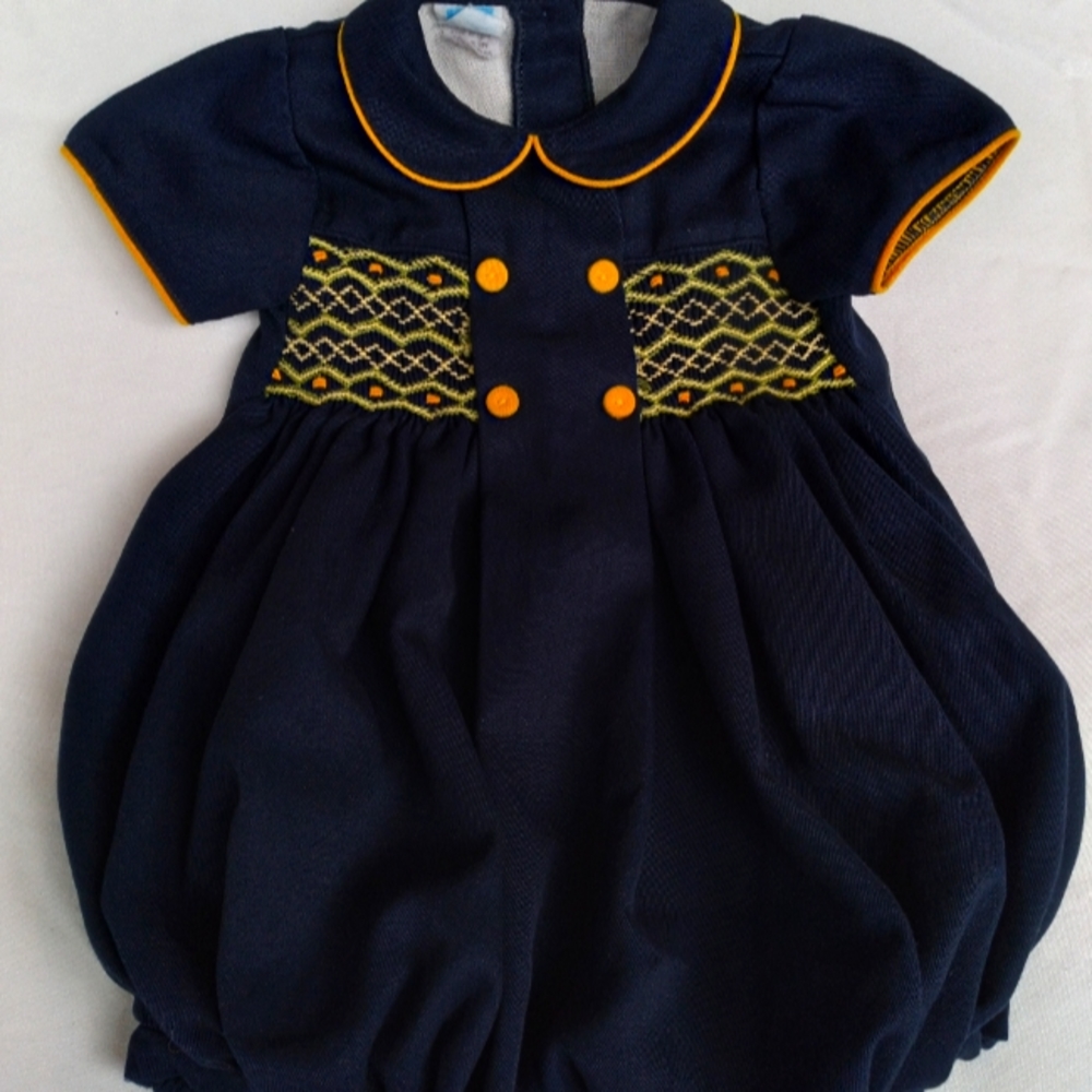WillBeth Navy Blue Romper